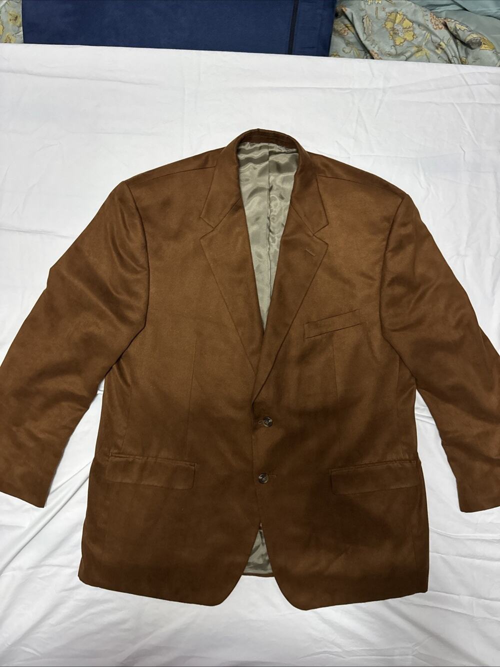 Chaps Ralph Lauren Beown 46R Faux Suede Sport Coat Suit Jacket Blazer 2 Button